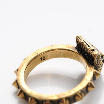 Gucci Metal Feline Head Ring 62 10 Aged Gold 7 of 7