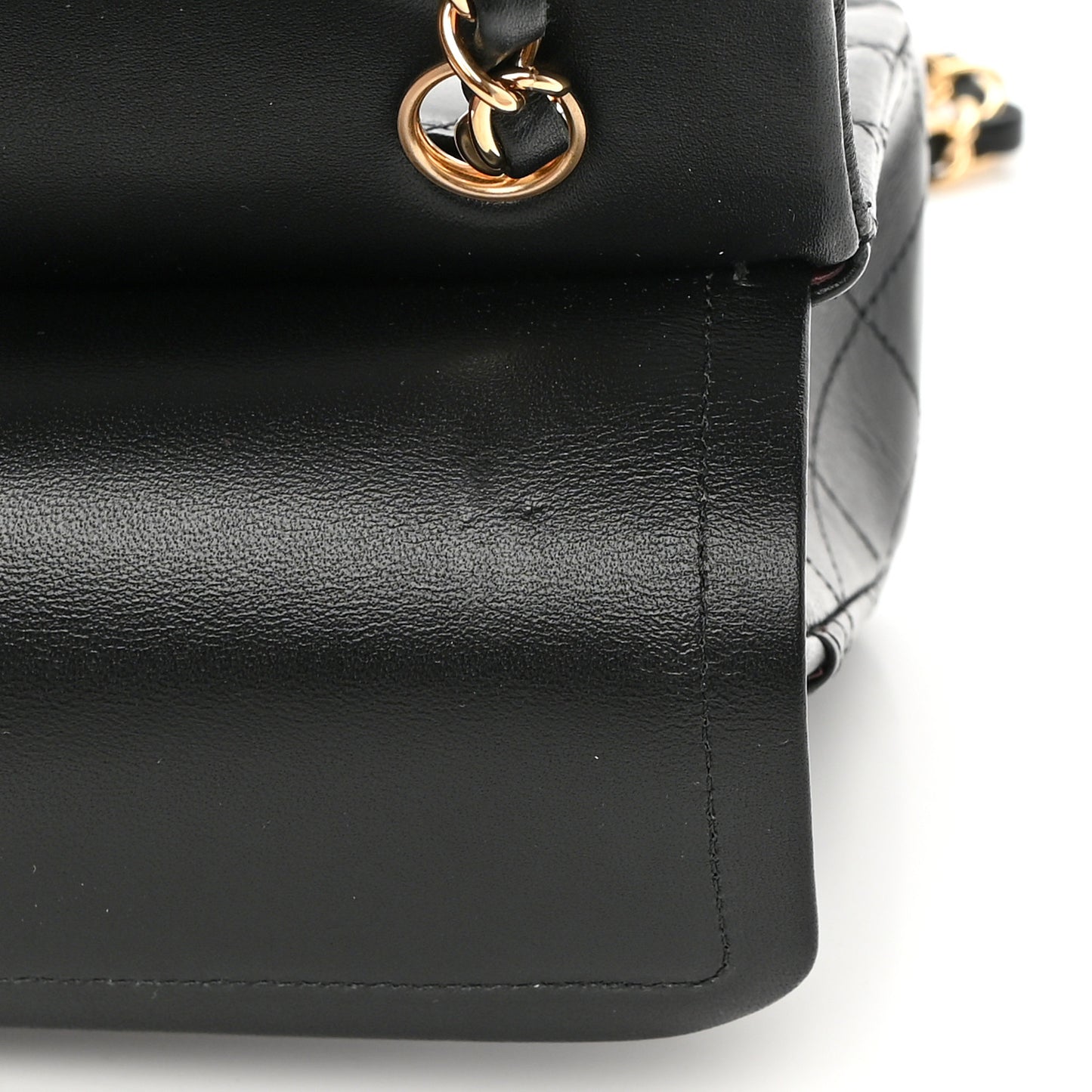 Lambskin Quilted Small Double Flap Black