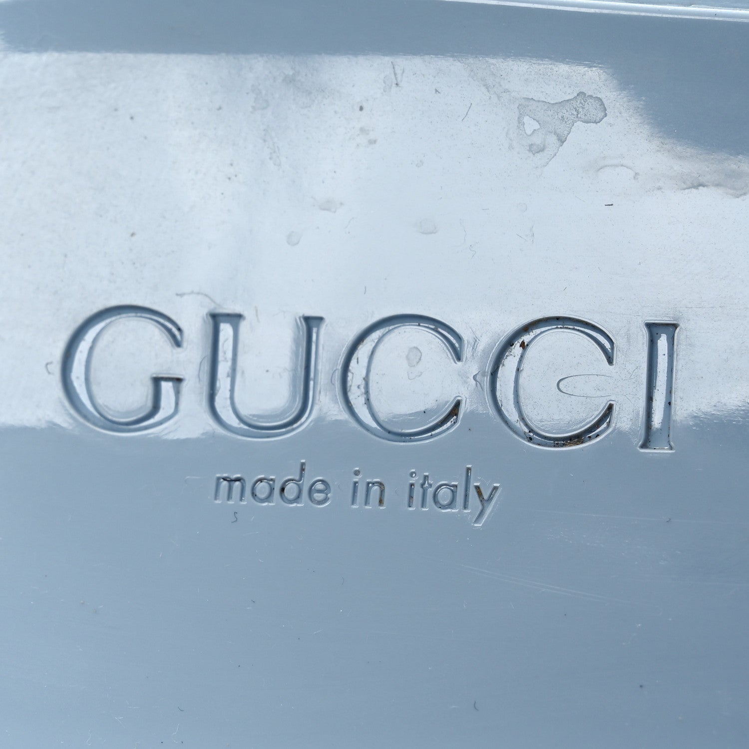 Gucci Rubber Gucci Logo Womens Platform 20/60mm Slide Sandals 38 Porcelain Light Blue 9 of 13