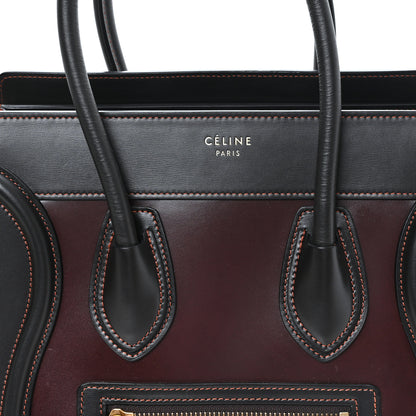 Celine Smooth Calfskin Micro Bi-Color Luggage Burgundy Wine 7 of 9
