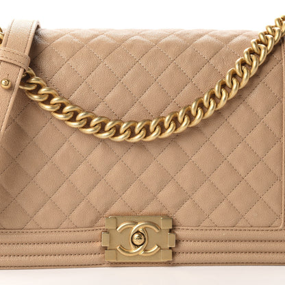 Chanel Caviar Quilted New Medium Boy Flap Beige 11 of 12