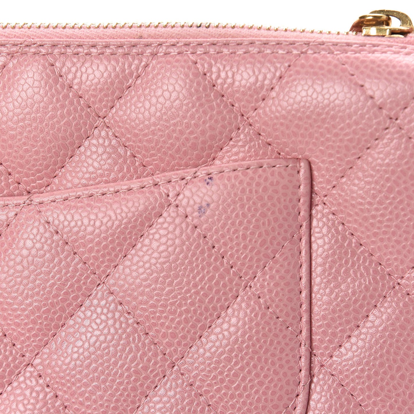 Caviar Quilted Pochette Pink