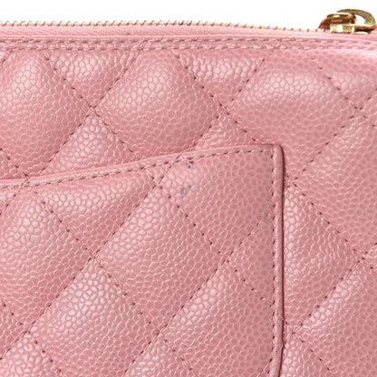 Chanel Caviar Quilted Pochette Pink 11 of 12