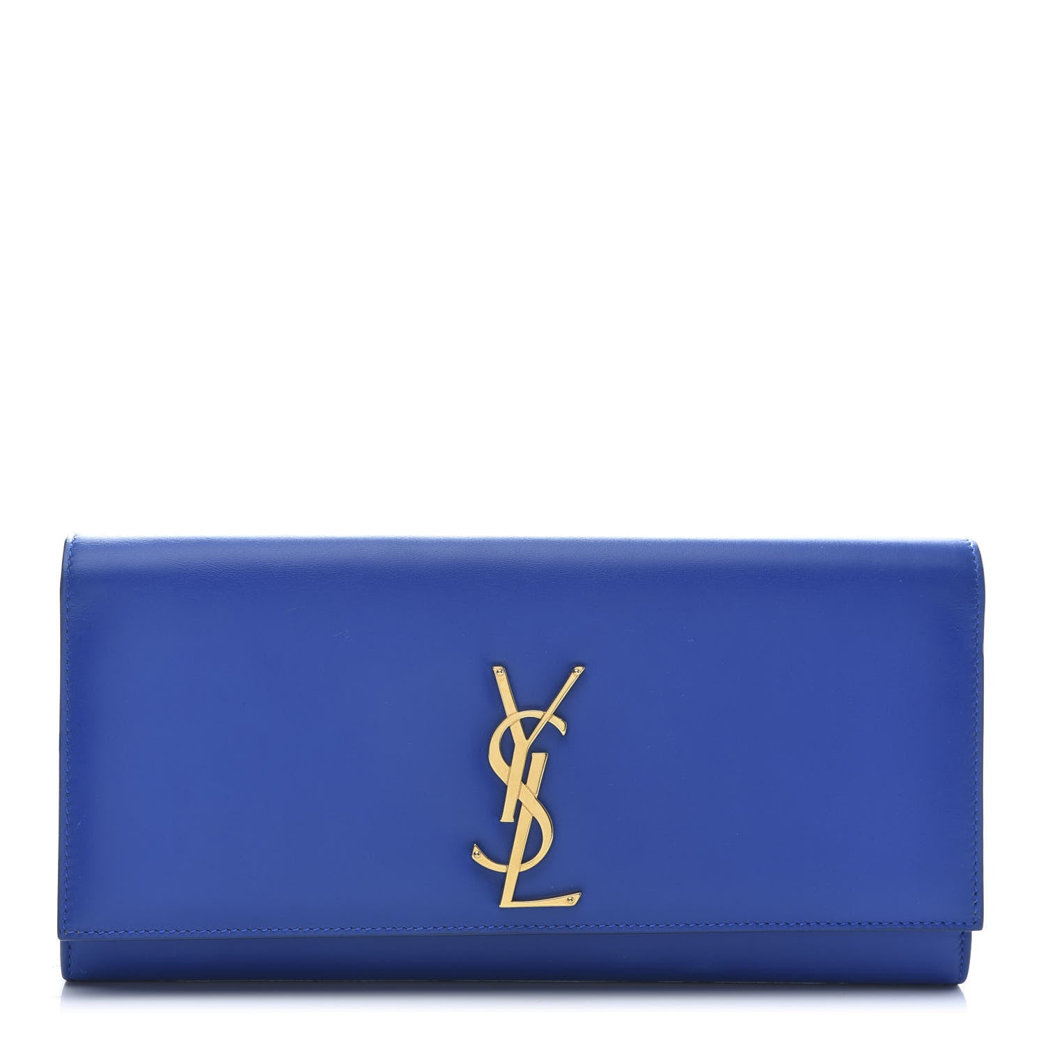 Saint Laurent Calfskin Classic Monogram Cassandre Clutch Royal Blue 1 of 10