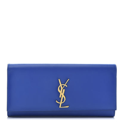 Saint Laurent Calfskin Classic Monogram Cassandre Clutch Royal Blue 1 of 10