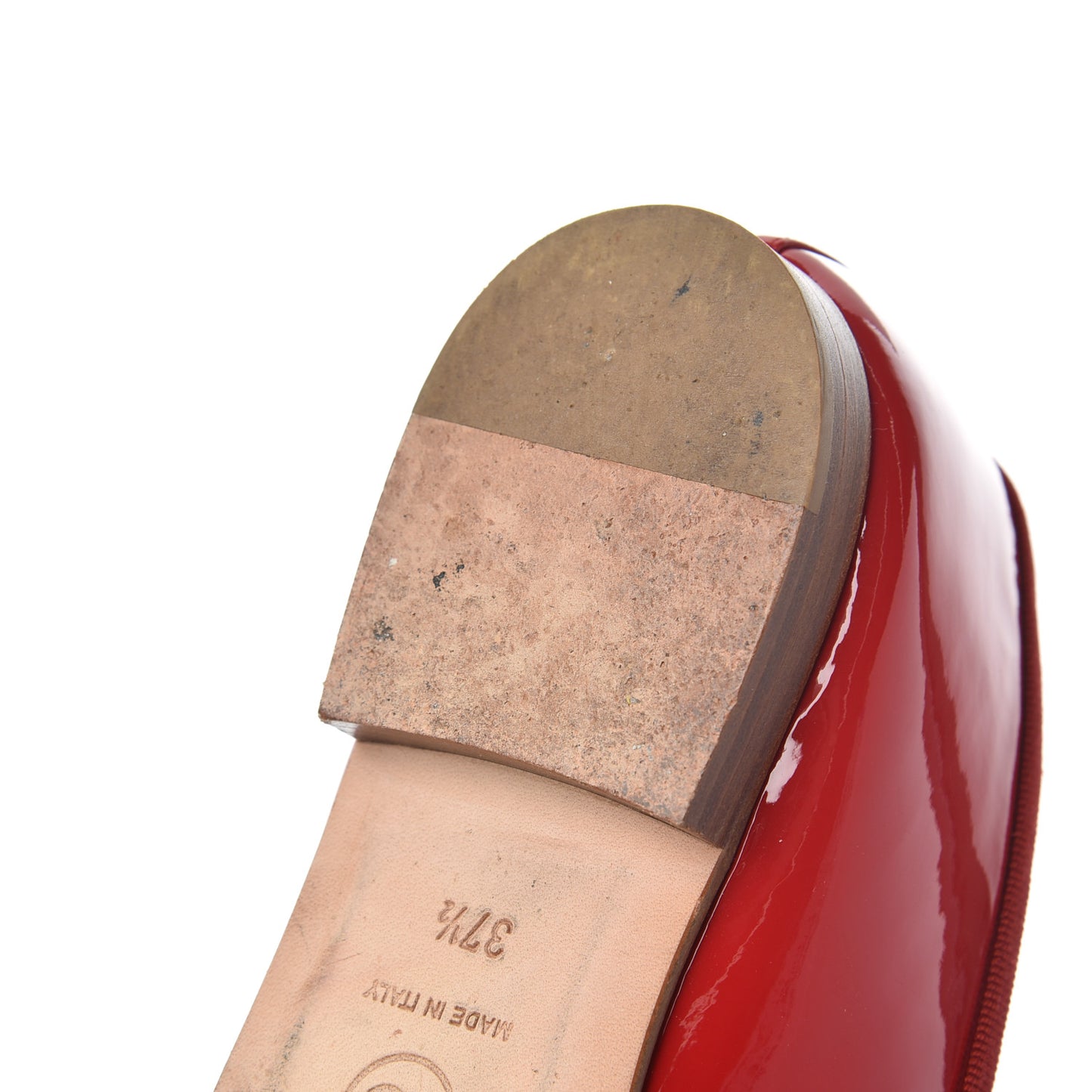 Patent CC Cap Toe Ballerina Flats 37.5 Red