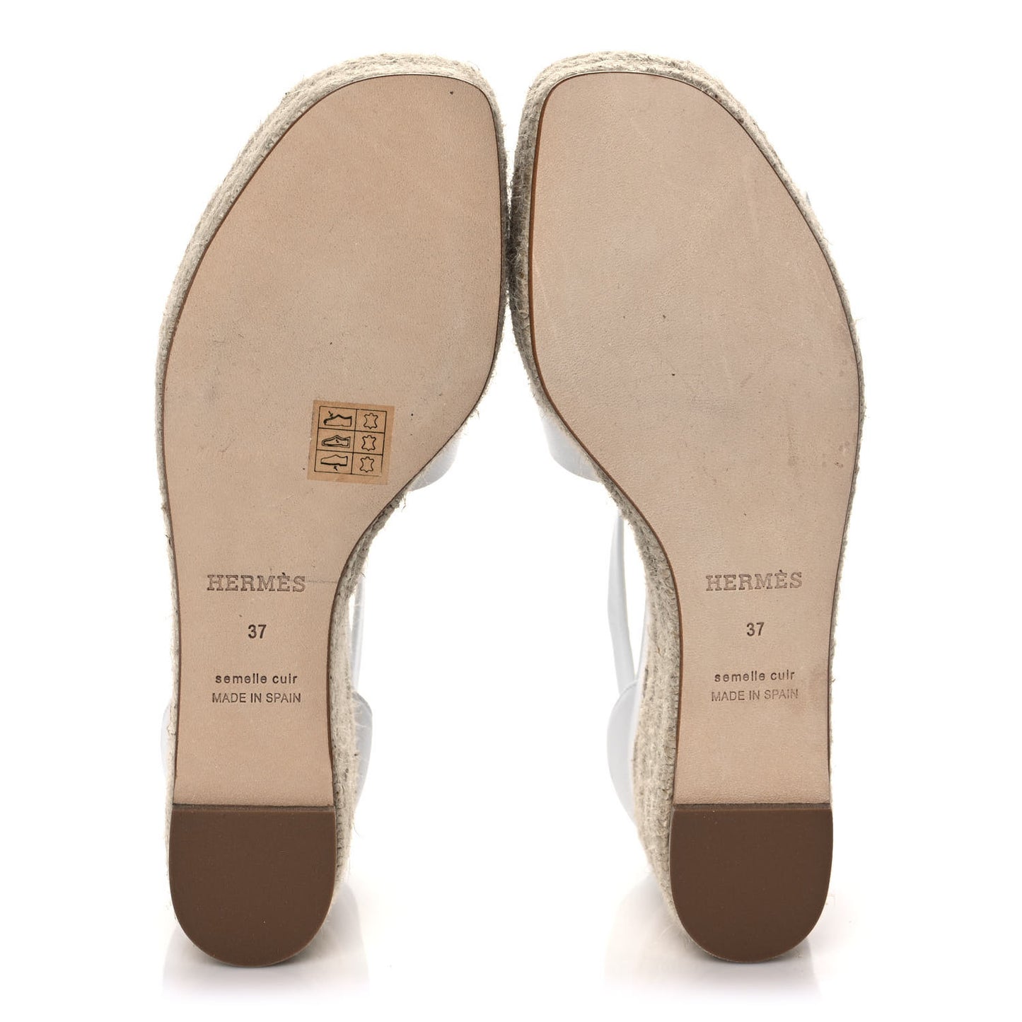 Goatskin Elda Espadrille Wedge Sandals 37 White
