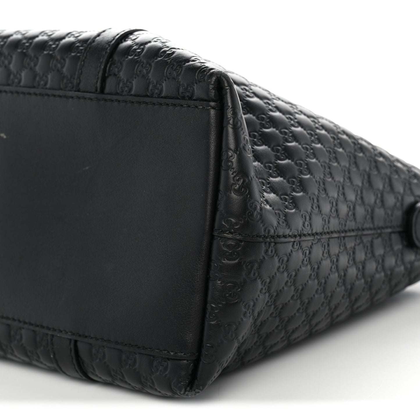 Soft Microguccissima Small Zippered Satchel Black