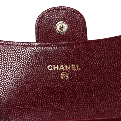 Chanel Caviar Quilted Flap Card Holder Wallet Burgundy 6 of 9