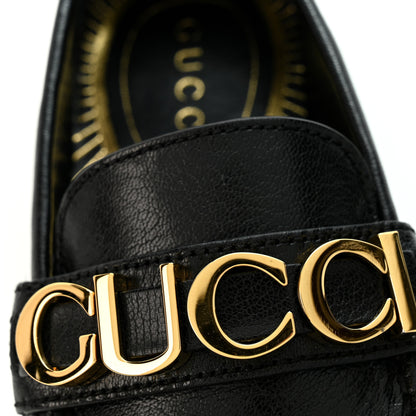 Gucci Goatskin Womens Logo 15mm Loafers 35 Black 11 of 12