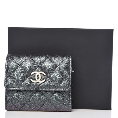 Chanel Iridescent Caviar Quilted Small Flap Wallet Black 9 of 9