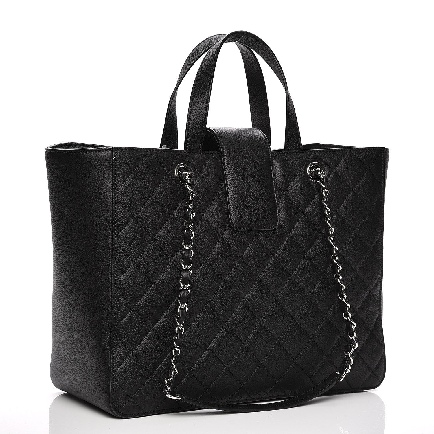 Chanel Caviar Quilted Large CC Shopping Tote Black 4 of 8