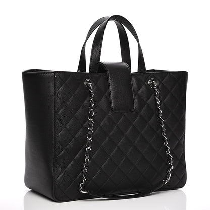 Chanel Caviar Quilted Large CC Shopping Tote Black 4 of 8