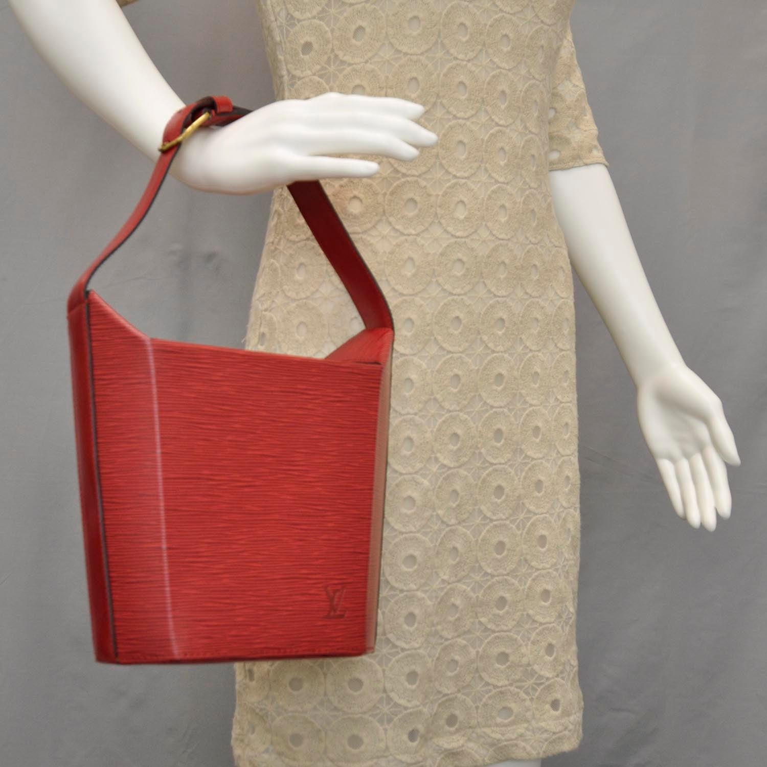 Louis Vuitton Epi Sac Seau Red 2 of 10