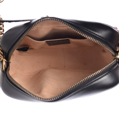 Gucci Calfskin Matelasse Mini GG Marmont Chain Shoulder Bag Black 5 of 12