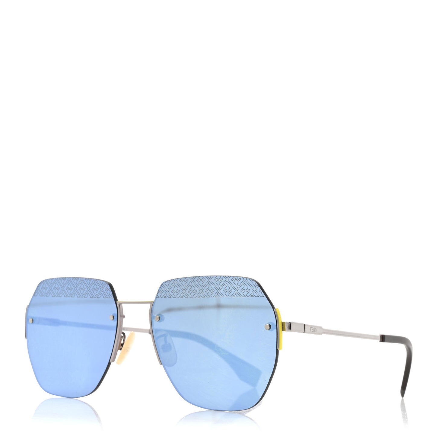 Metal Aviator Sunglasses FF M0067/F/S Silver Blue