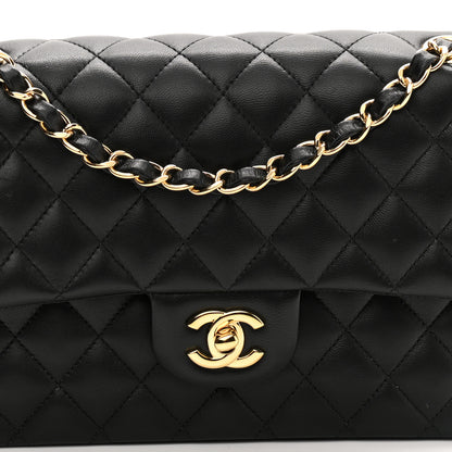 Chanel Lambskin Quilted Medium Double Flap Black 8 of 10