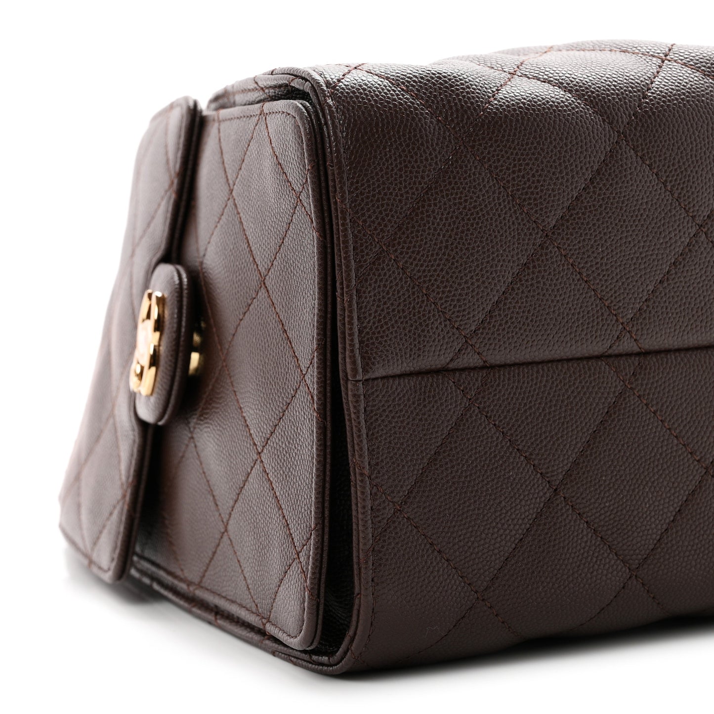Caviar Quilted Small Chanel 25 Handbag Dark Brown
