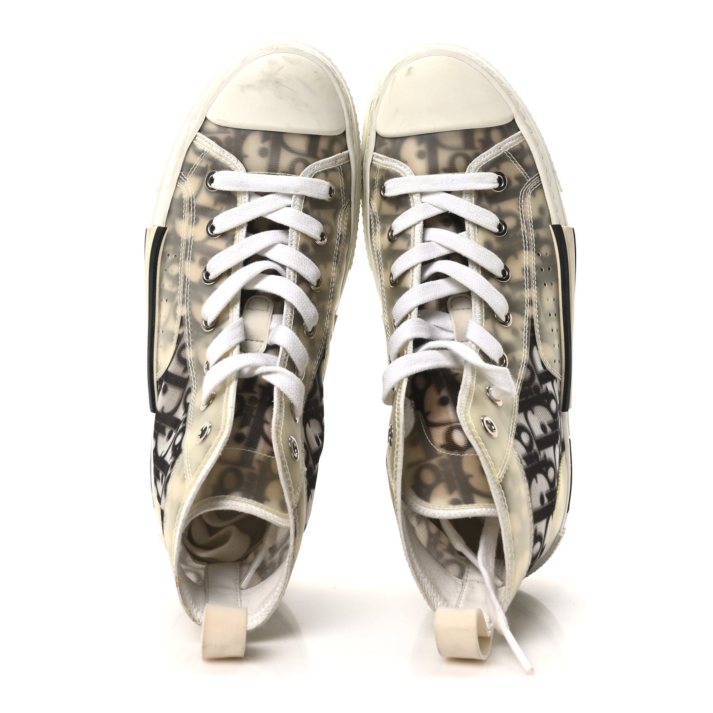 Technical Canvas Oblique B23 High Top Sneakers 38 White Black
