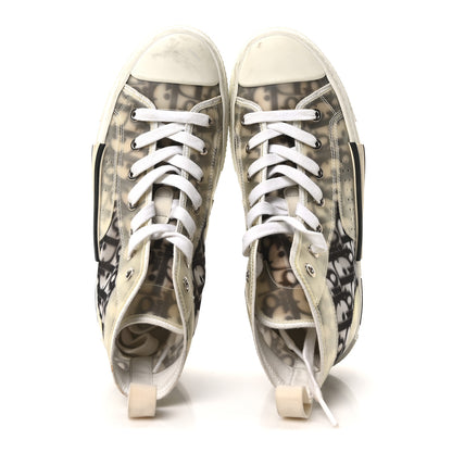 Christian Dior Technical Canvas Oblique B23 High Top Sneakers 38 White Black 2 of 10