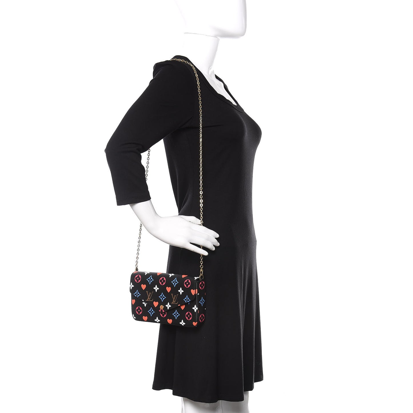 Game On Felicie Chain Wallet Black