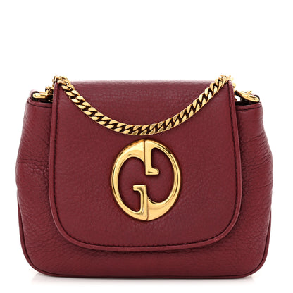 Gucci Pebbled Calfskin Small 1973 Chain Shoulder Bag Red 1 of 12