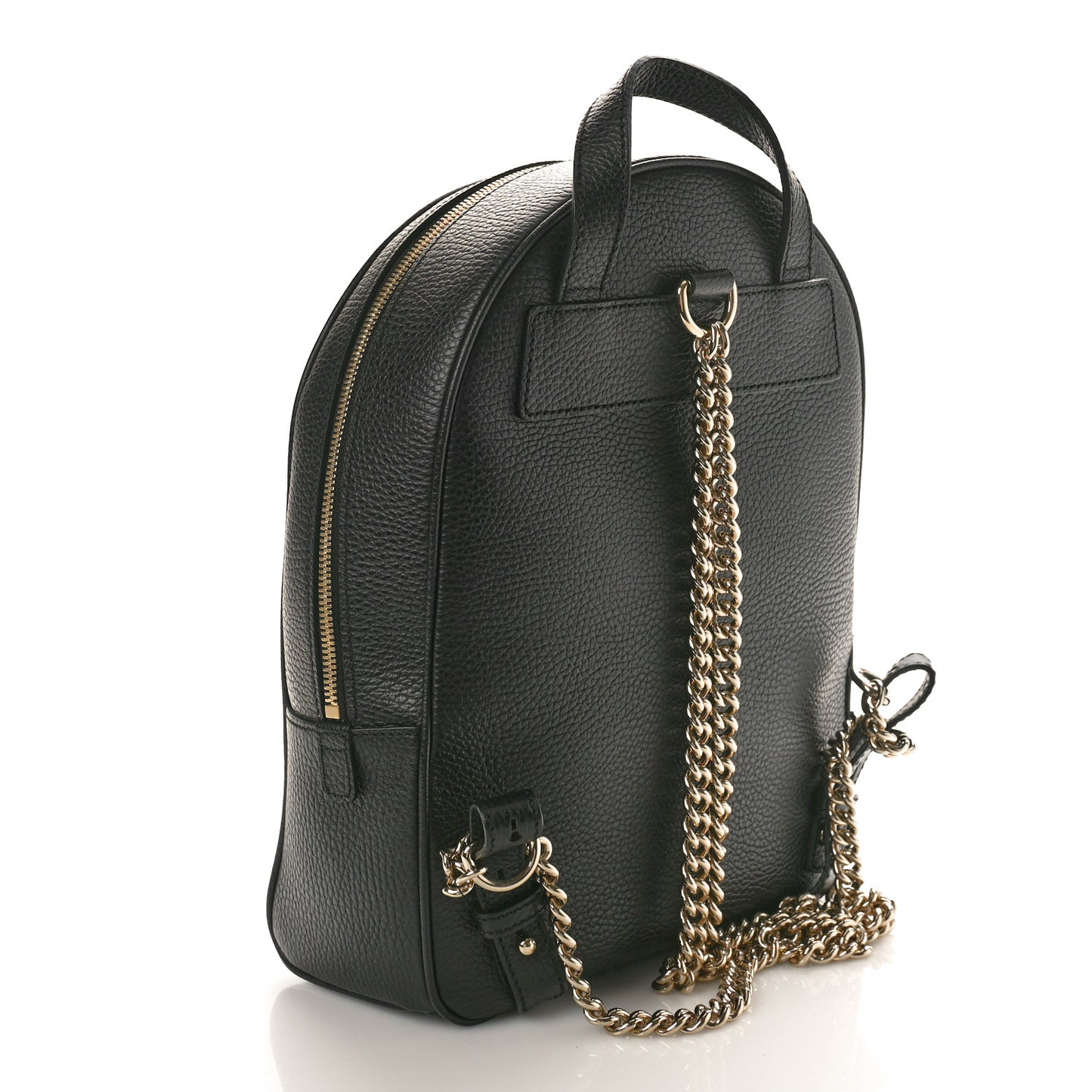 Pebbled Calfskin Soho Chain Backpack Black