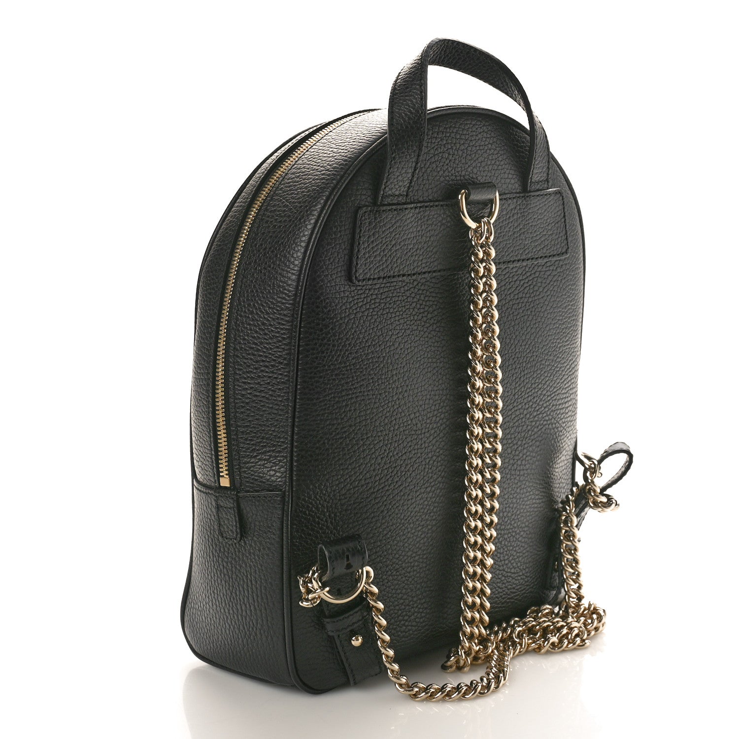 Gucci Pebbled Calfskin Soho Chain Backpack Black 3 of 10