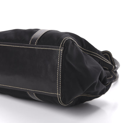 Prada Tessuto Nylon Twist Soft Calfskin Shoulder Bag Black 7 of 10