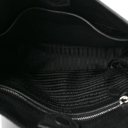 Prada Vitello Daino Soft Hobo Messenger Bag Black 5 of 10