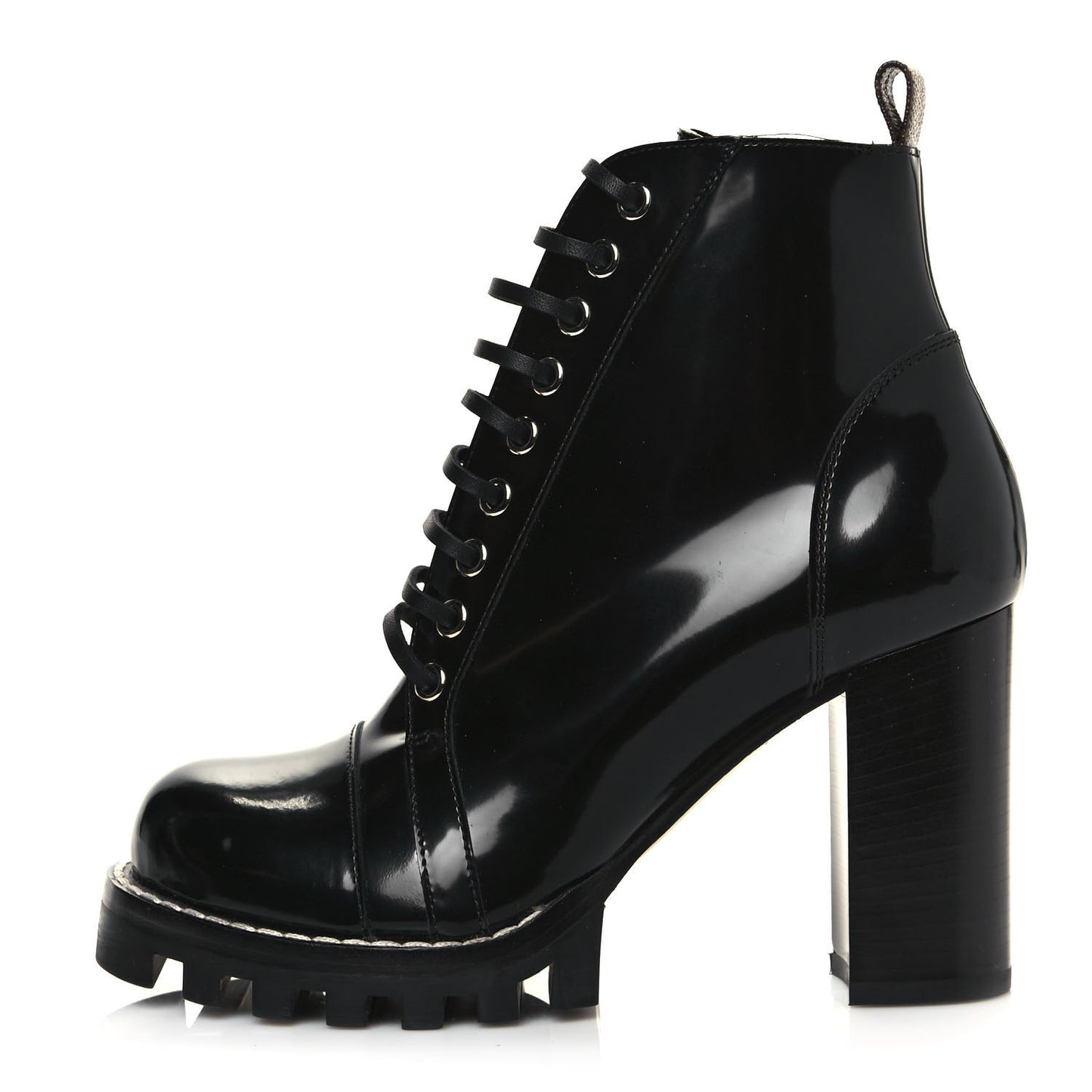 Patent Calfskin Star Trail Ankle Boots 38 Black
