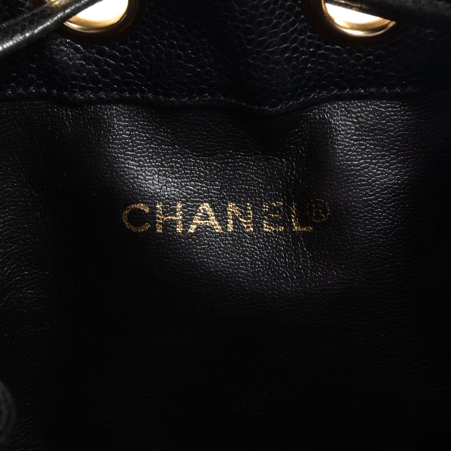 Caviar CC Drawstring Shoulder Bag Black