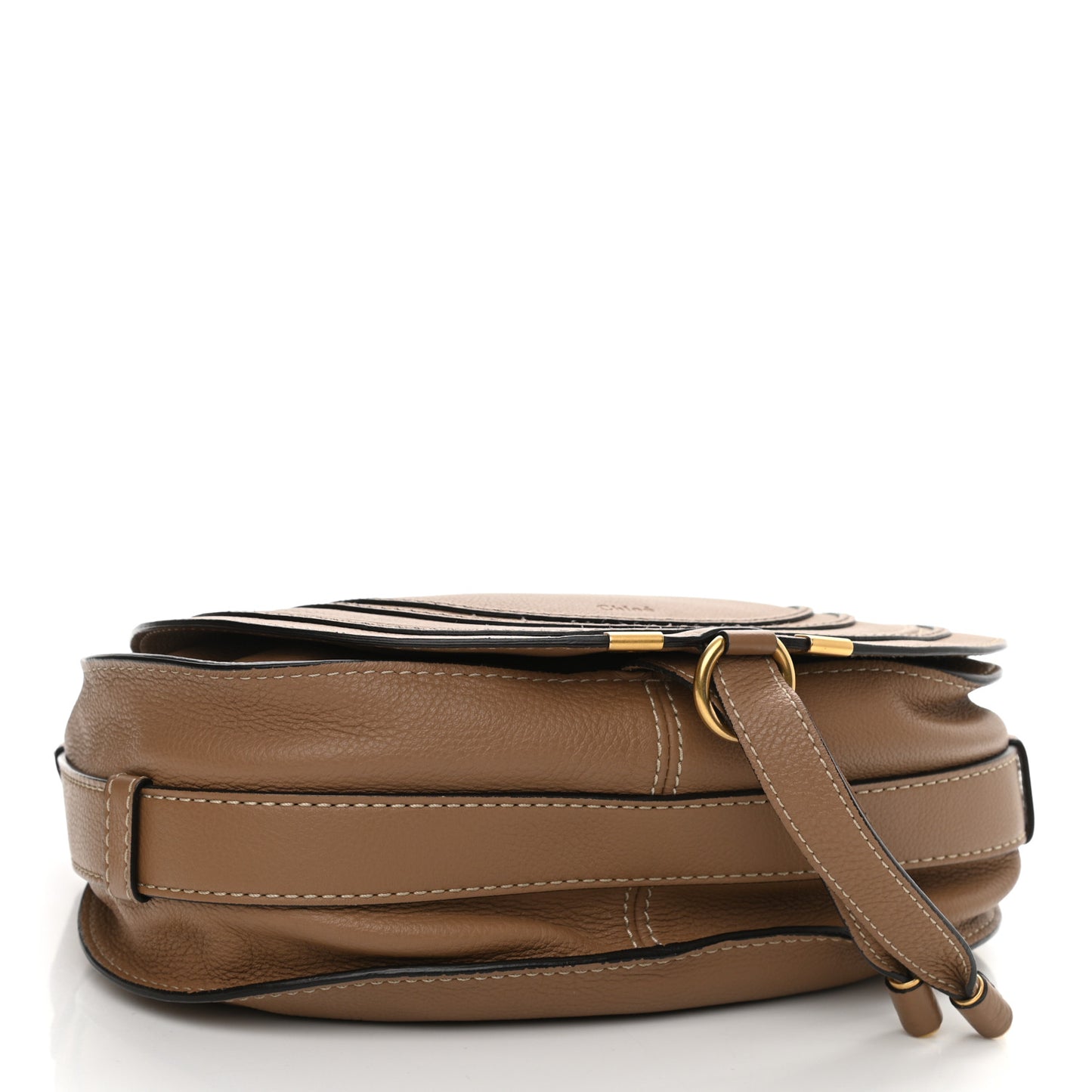 Calfskin Medium Marcie Round Crossbody Bag Nut