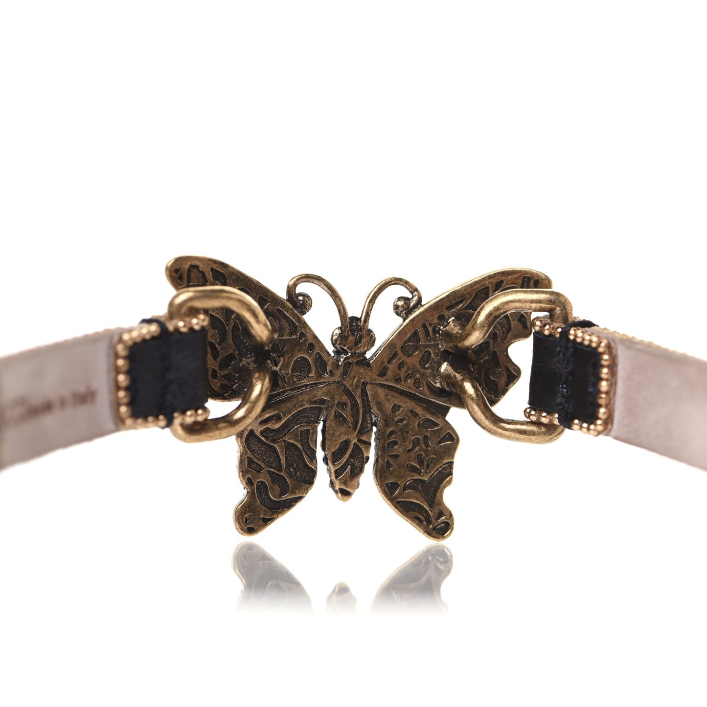 Calfskin Crystal Butterfly Bracelet Multicolor