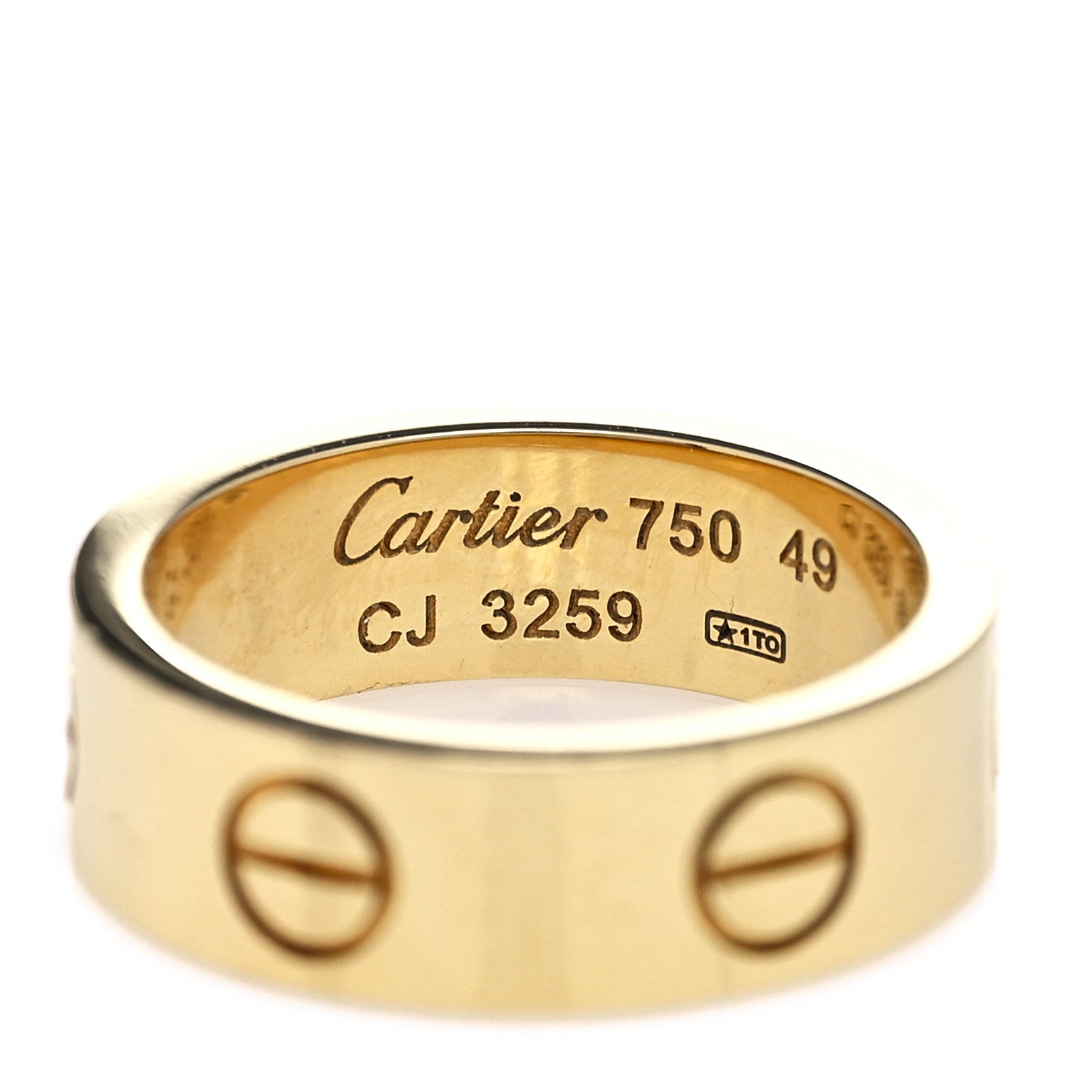 Cartier 18K Yellow Gold 5.5mm LOVE Ring 49 4.75 4 of 5