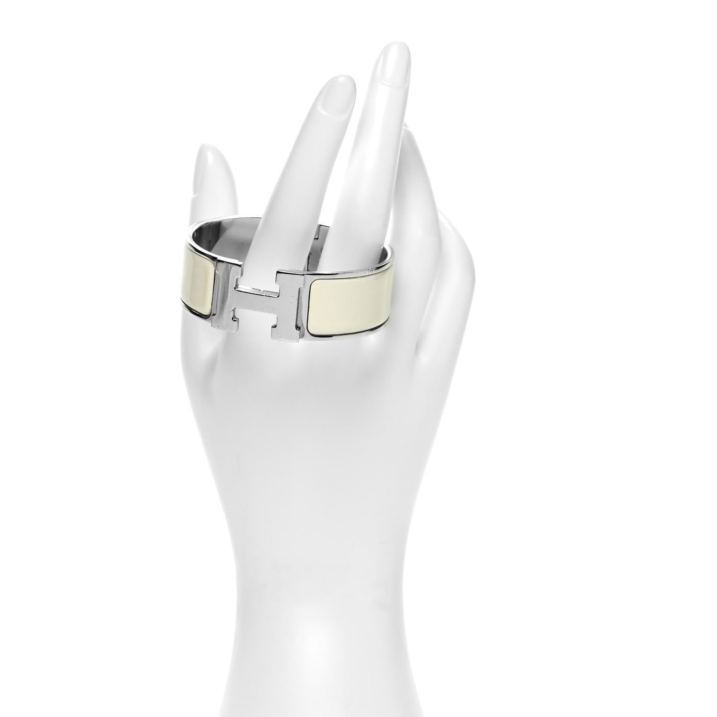 Enamel Wide Clic Clac H Bracelet PM Craie