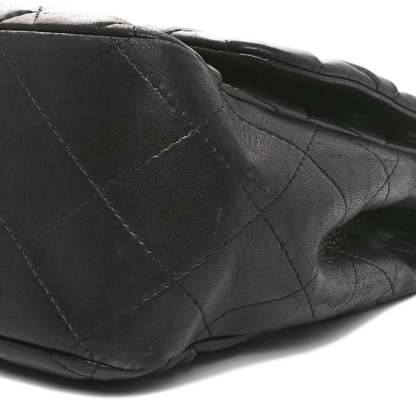 Lambskin Quilted Jumbo Single Flap Black