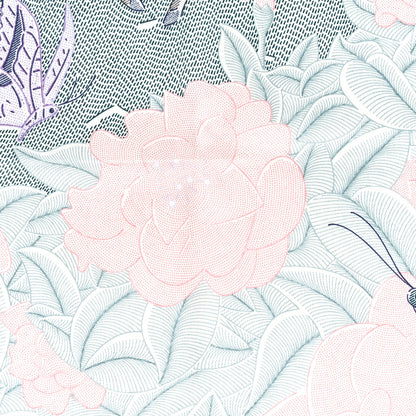 Hermes Silk Ivresse Au Vent Scarf 70 Bleu Rose Vert 2 of 3