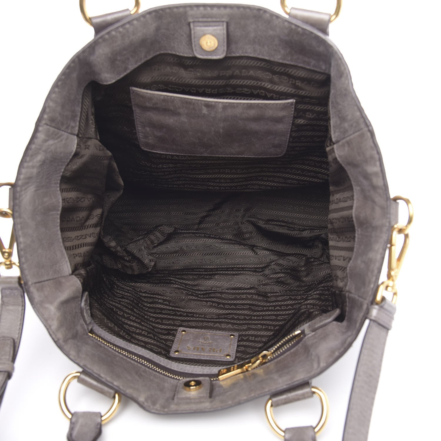 Prada Vitello Shine Top Handle Bag Fumo 6 of 16