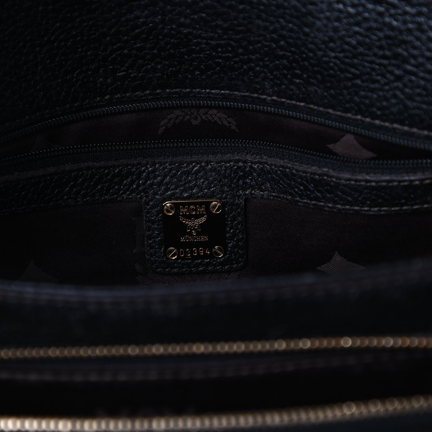 MCM Grained Calfskin Studded Shoulder Bag Black 8 of 10