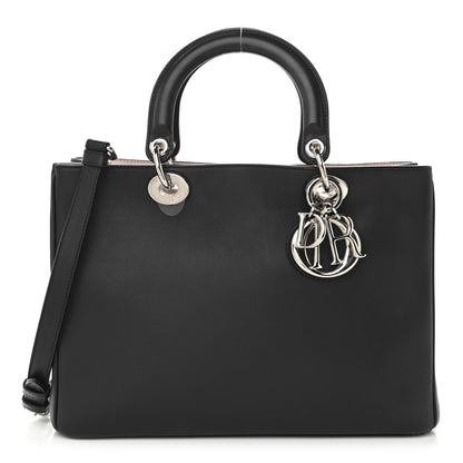 Christian Dior Smooth Calfskin Medium Diorissimo Tote Black Rose Poudre 1 of 12