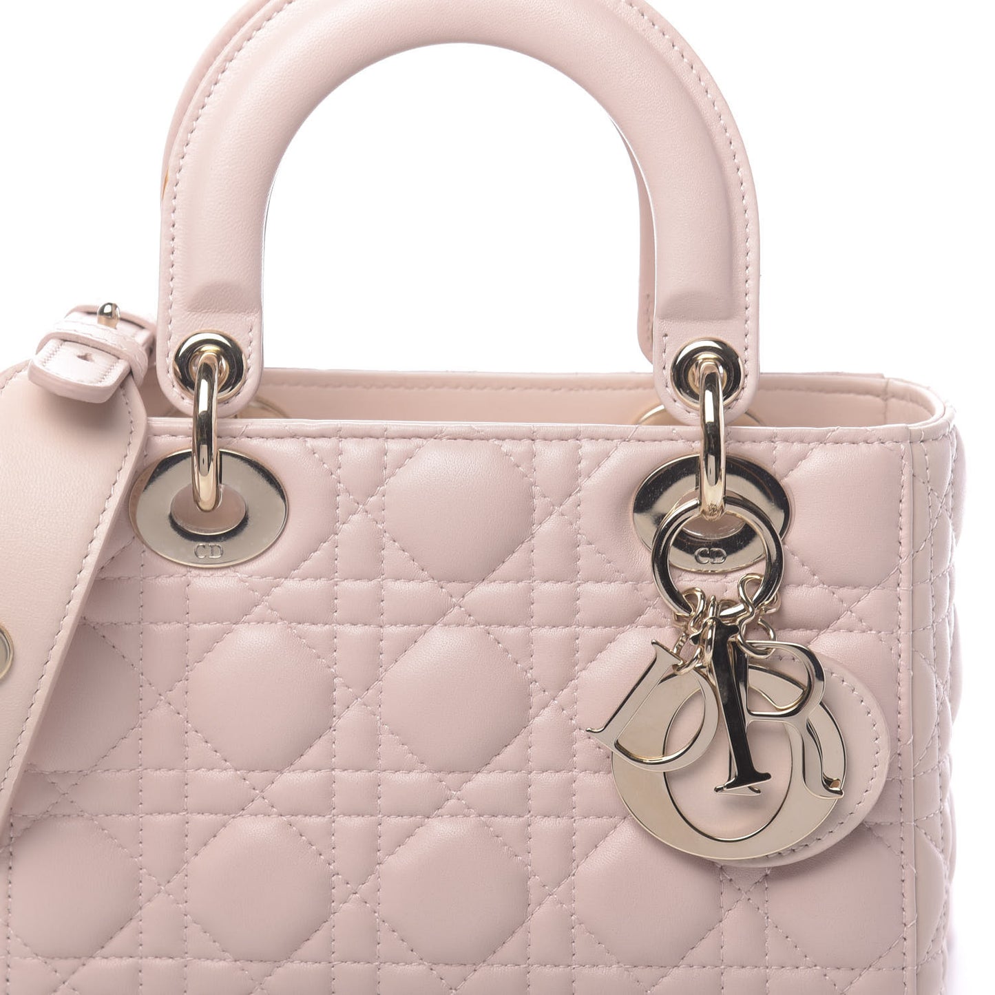 Lambskin Cannage Small Lucky Badges My Lady Dior Pink