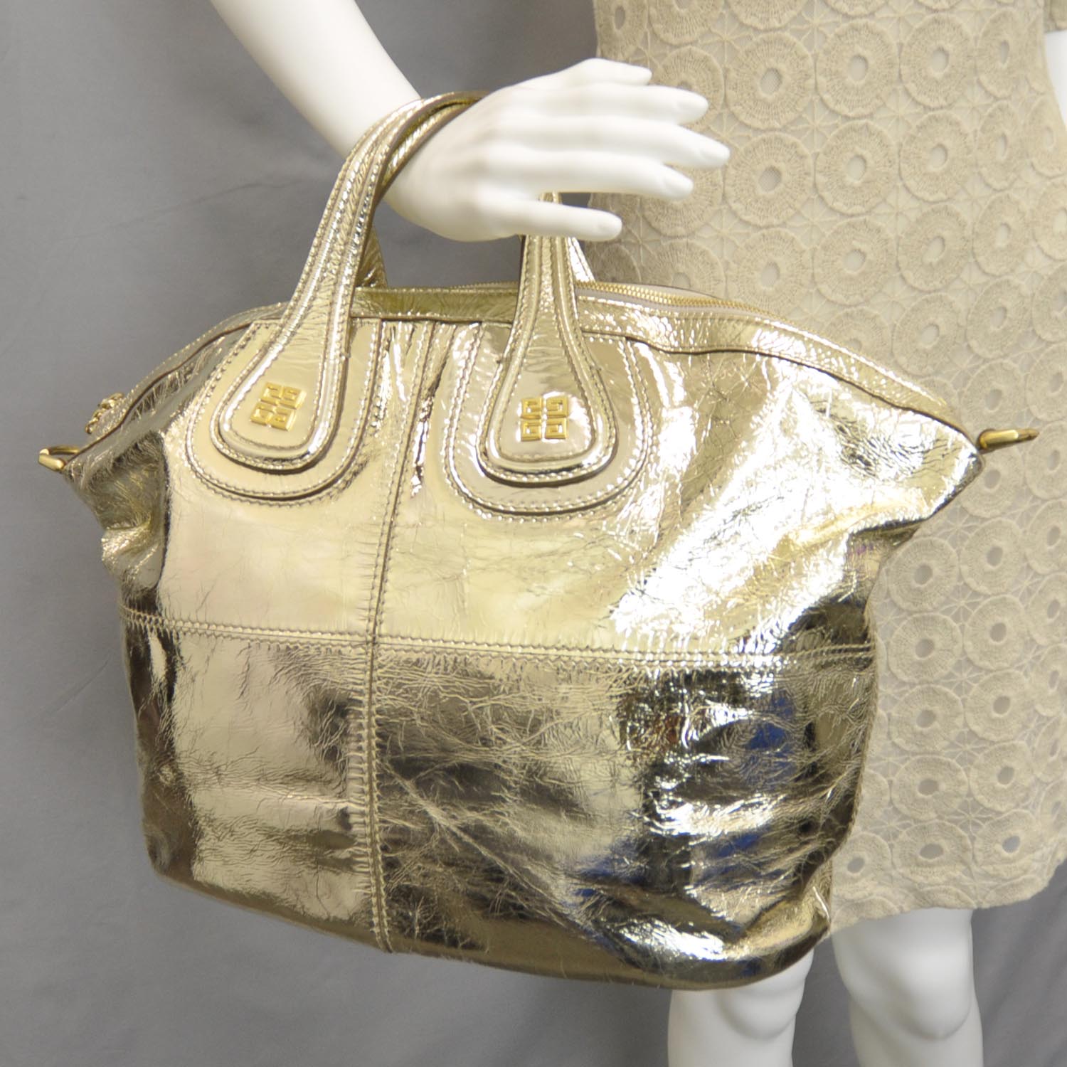 Givenchy Metallic Calfskin Medium Nightingale Gold 2 of 9