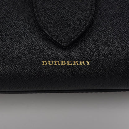 Burberry Soft Grain Calfskin Small Buckle Tote Black 12 of 13