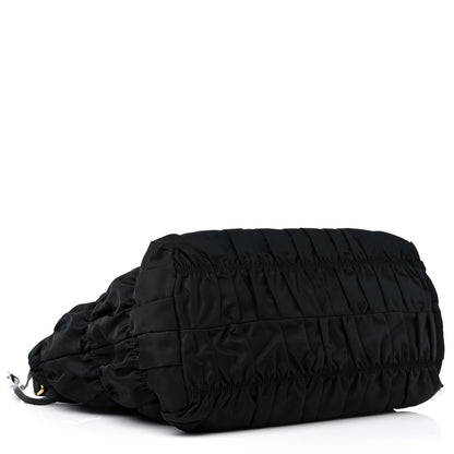 Prada Tessuto Nylon Gaufre Drawstring Tote Black 3 of 14