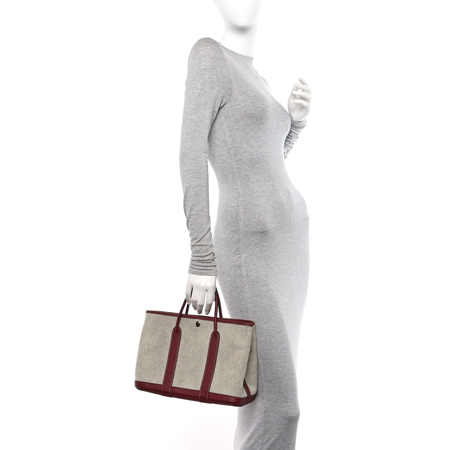 Hermes Toile H Buffle Gala Garden Party 30 TPM Tote Rouge H 2 of 11