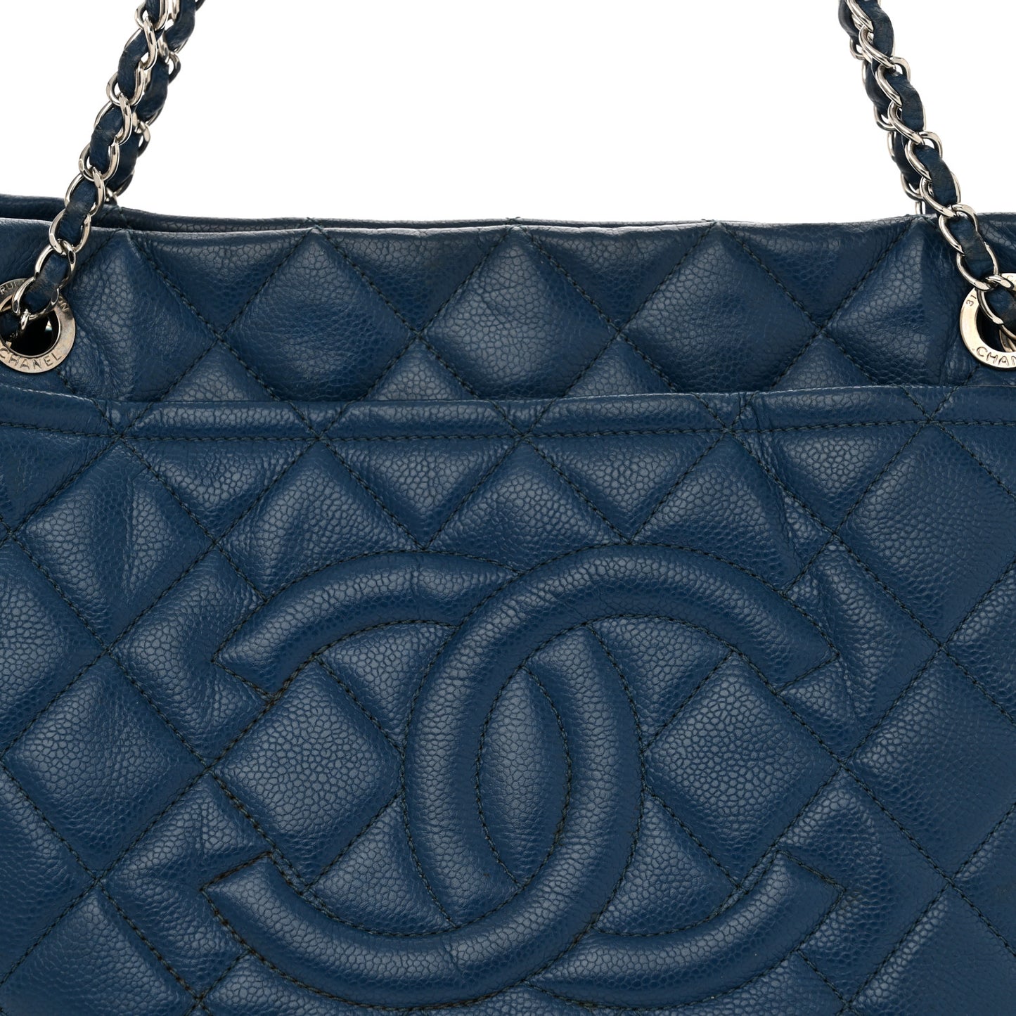 Caviar Quilted CC Timeless Soft Tote Blue