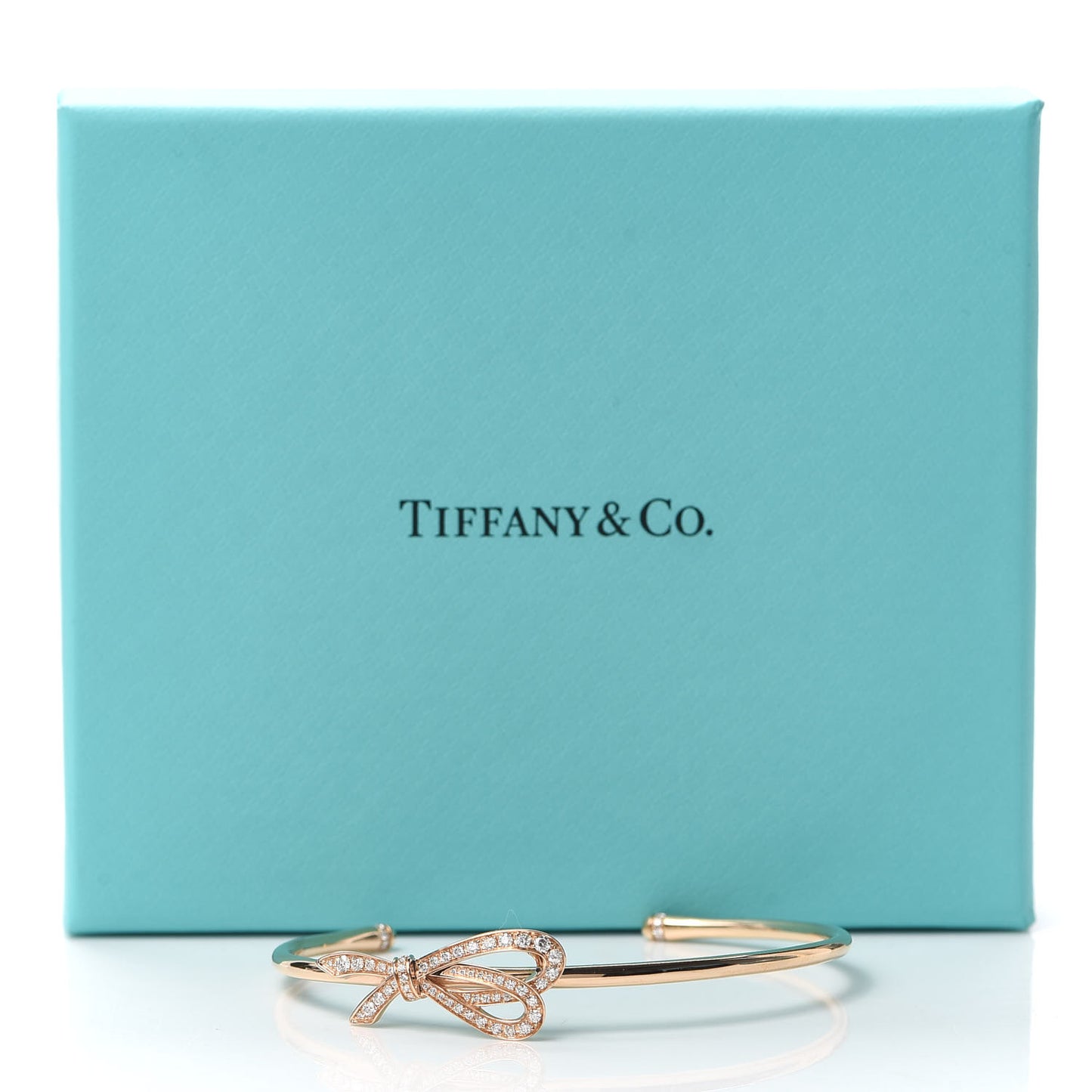 18K Rose Gold Diamond Bow Cuff Bracelet