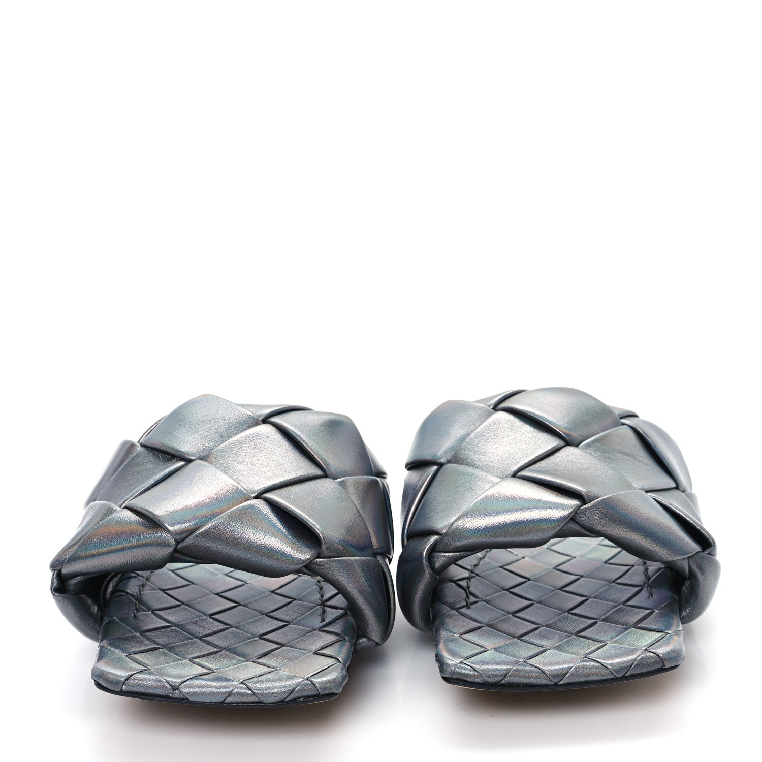 Bottega Veneta Laser Nappa Maxi Intrecciato Lido Flat Sandals 39 Oyster 3 of 9