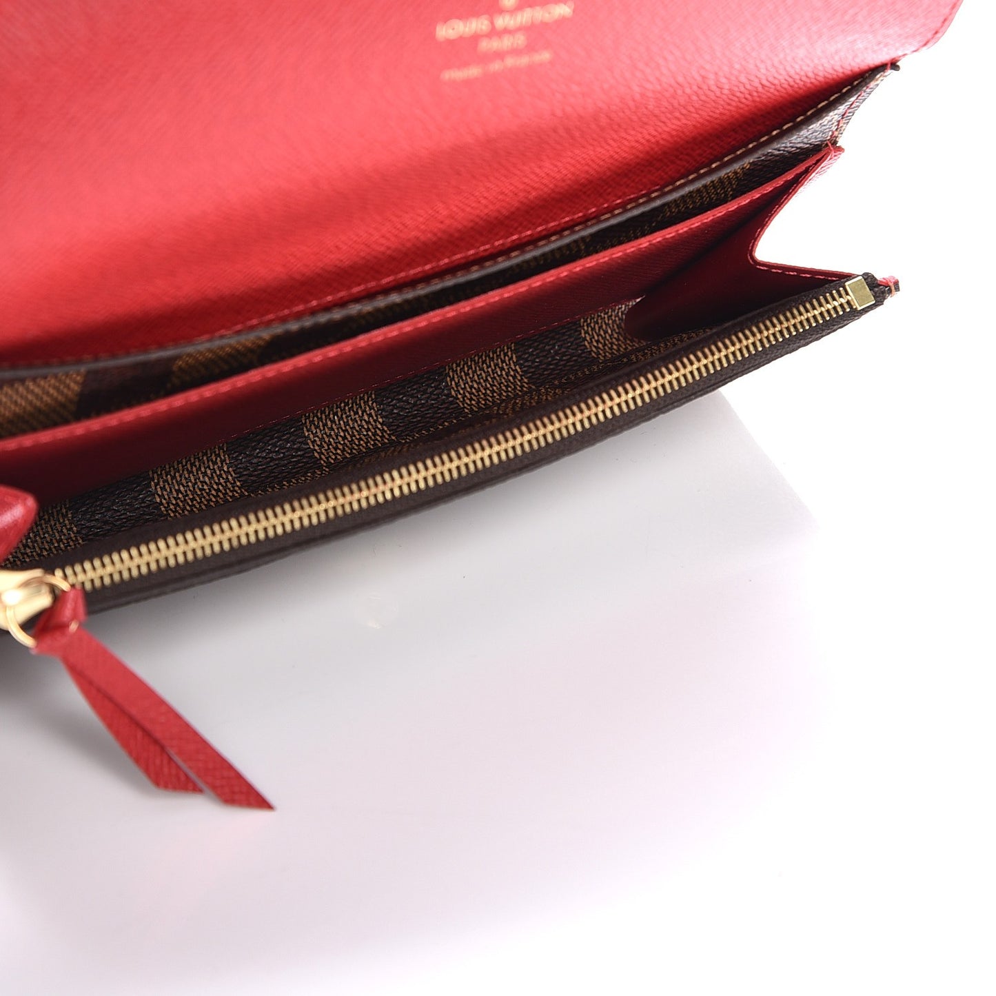Damier Ebene Emilie Wallet Red